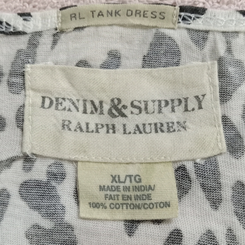 Ralph Lauren Denim & Supply Black and White Leopard Maxi Tank dress Sz XL - Picture 8 of 9